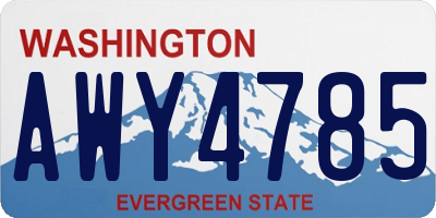 WA license plate AWY4785
