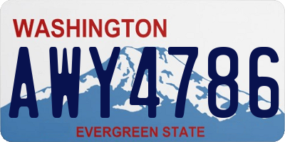 WA license plate AWY4786