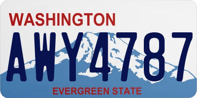 WA license plate AWY4787