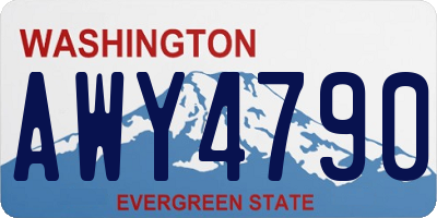 WA license plate AWY4790