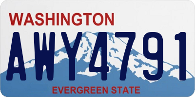 WA license plate AWY4791