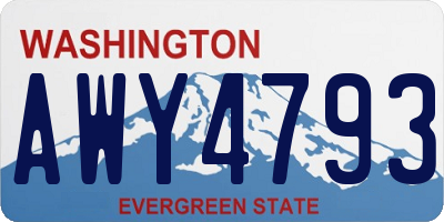 WA license plate AWY4793