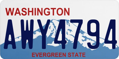 WA license plate AWY4794