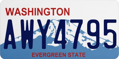 WA license plate AWY4795