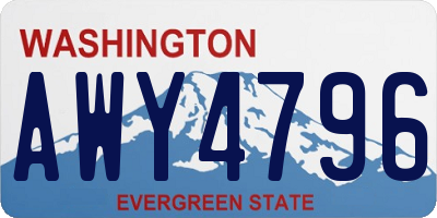WA license plate AWY4796