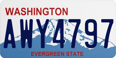 WA license plate AWY4797