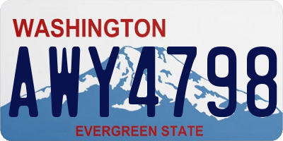 WA license plate AWY4798