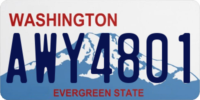 WA license plate AWY4801