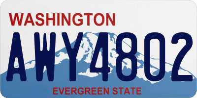 WA license plate AWY4802