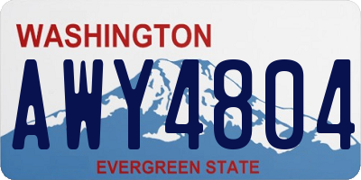 WA license plate AWY4804