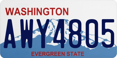 WA license plate AWY4805