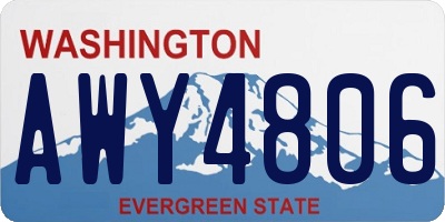 WA license plate AWY4806