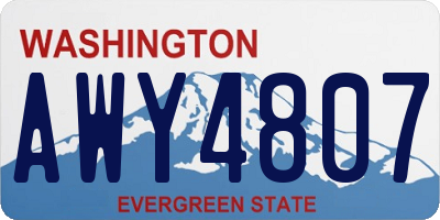 WA license plate AWY4807