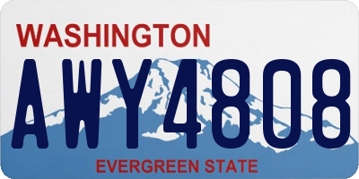 WA license plate AWY4808