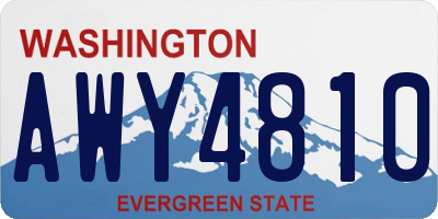 WA license plate AWY4810