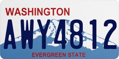WA license plate AWY4812