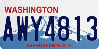 WA license plate AWY4813