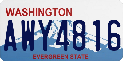 WA license plate AWY4816