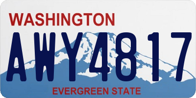 WA license plate AWY4817