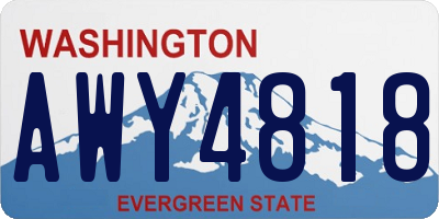 WA license plate AWY4818