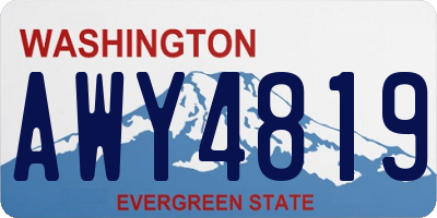 WA license plate AWY4819