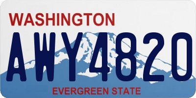 WA license plate AWY4820
