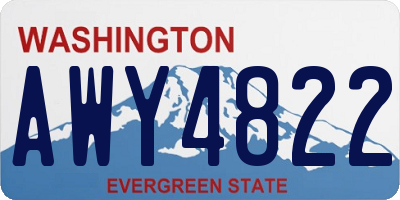WA license plate AWY4822