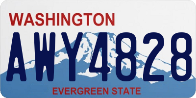 WA license plate AWY4828