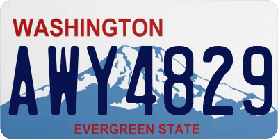 WA license plate AWY4829