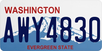 WA license plate AWY4830