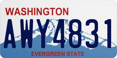 WA license plate AWY4831