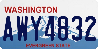 WA license plate AWY4832