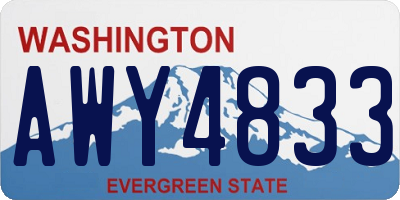 WA license plate AWY4833