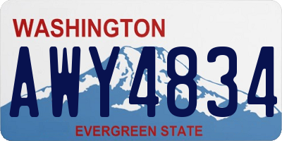 WA license plate AWY4834