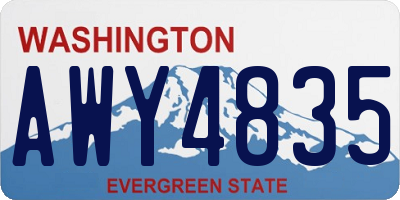 WA license plate AWY4835