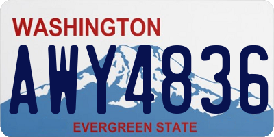 WA license plate AWY4836