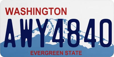 WA license plate AWY4840