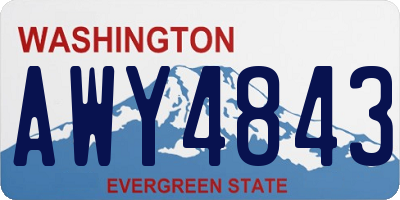 WA license plate AWY4843
