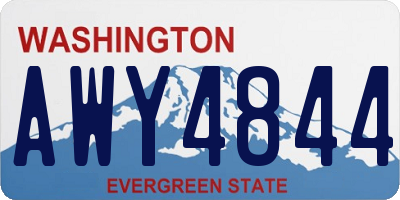 WA license plate AWY4844