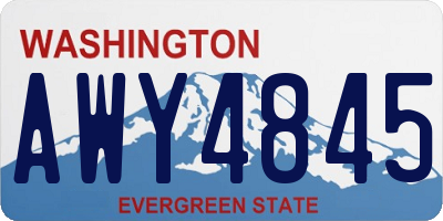 WA license plate AWY4845