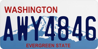 WA license plate AWY4846