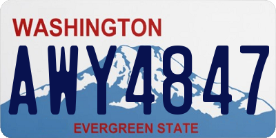 WA license plate AWY4847
