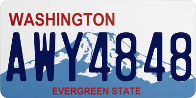 WA license plate AWY4848