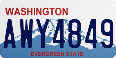 WA license plate AWY4849