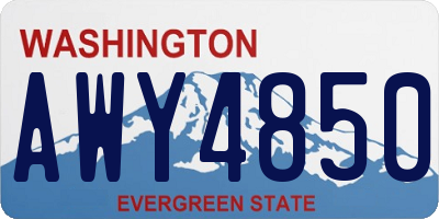 WA license plate AWY4850