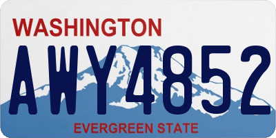 WA license plate AWY4852