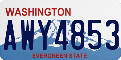 WA license plate AWY4853