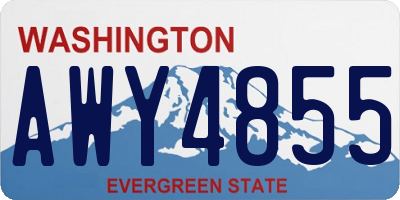 WA license plate AWY4855