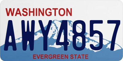 WA license plate AWY4857