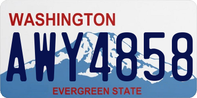 WA license plate AWY4858